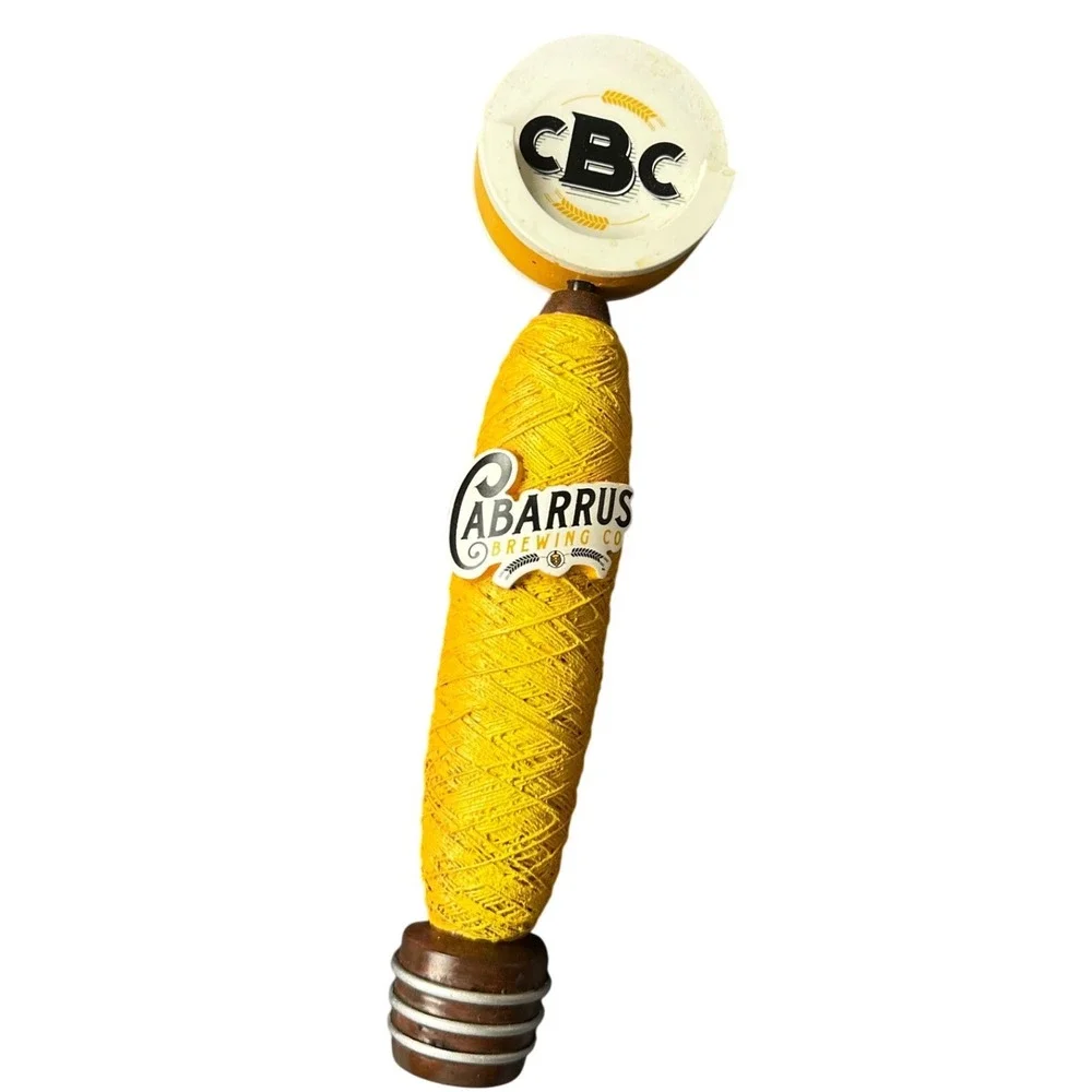 Cabarrus Brewing Co Sour Drop Sour Ale Beer Tap Handle Yellow Bobbin Spool CBC